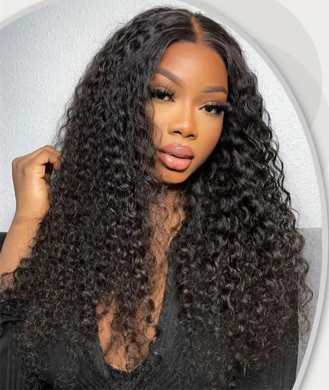Neddie Curly Lace Front Wig – 100% Hair, Pre-Plucked, 26+ Inch, Glueless, Swiss Lace
