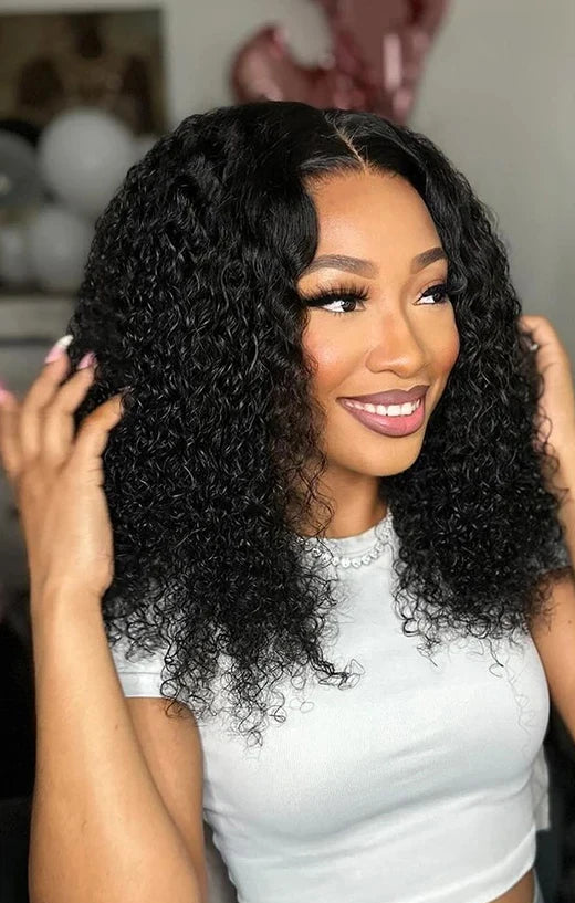Short Deep Wave Bob Wig – 100% Hair, Transparent Lace, Glueless Design