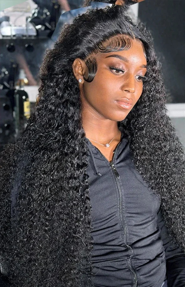 Virgin Deep Wave Lace Front Wig – 26+ Inches, 13x6 Lace, 100% Human Hair, Transparent Swiss Lace