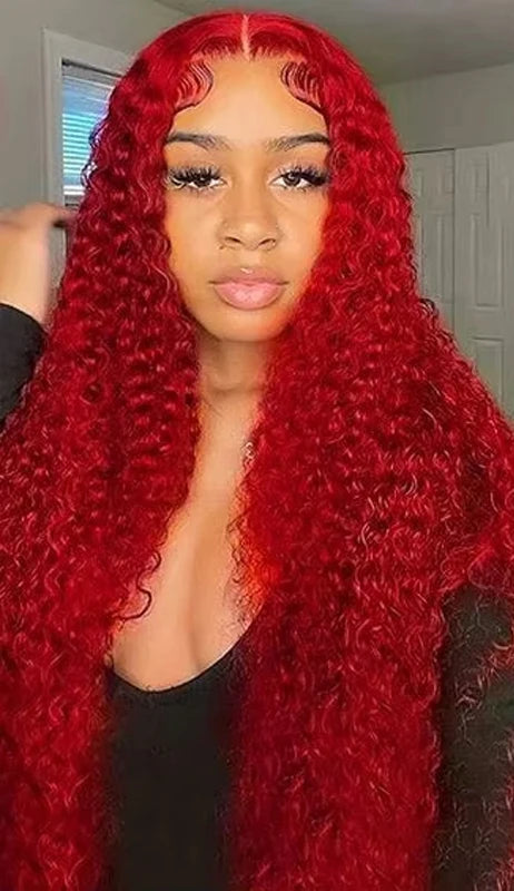 Virgin Deep Wave Lace Front Wig – 26+ Inch, 13x6 Lace, Transparent Swiss Lace, Permable, Natural Look