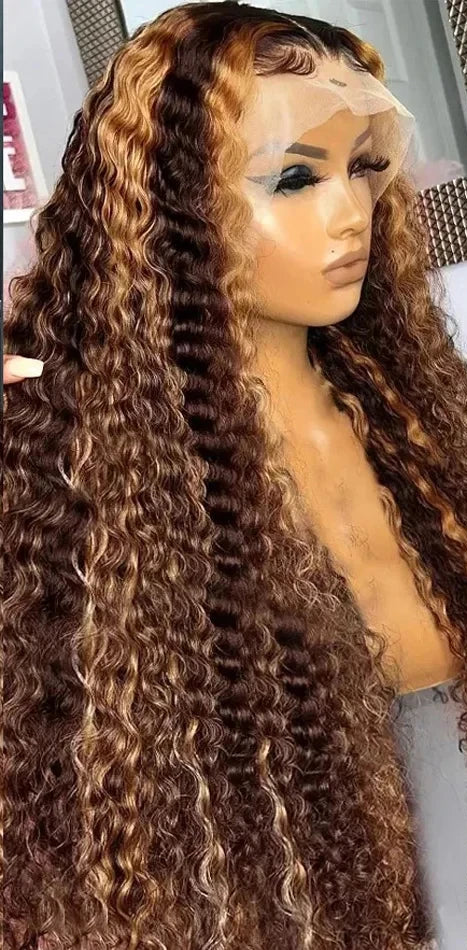 26+ Inch Deep Wave Virgin Brazilian Lace Wig – Transparent Swiss Lace, 13x6 & 13x4 Options