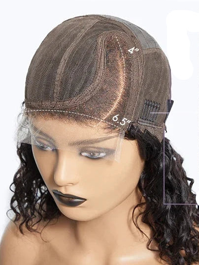 Short Deep Wave Wig – Hair with Transparent Lace (4-16 Inch)
