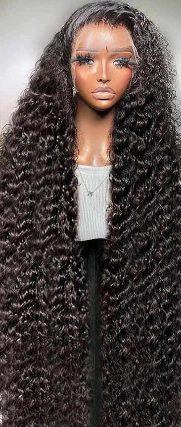 26-Inch Deep Wave Lace Front Wig – Hair, Transparent Swiss Lace, 13x6 & 13x4 Options