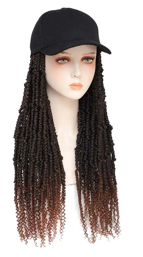 14-22 Inch Baseball Cap Wig with Passion Twist Braids – Stylish, Heat-Resistant Crochet Wig for Daily Wear