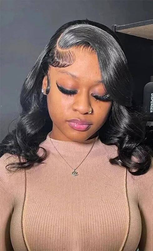 Short Body Wave Lace Front Wig – 4-16 Inch, 13x4 & 13x6 Transparent Lace, Natural Human Hair