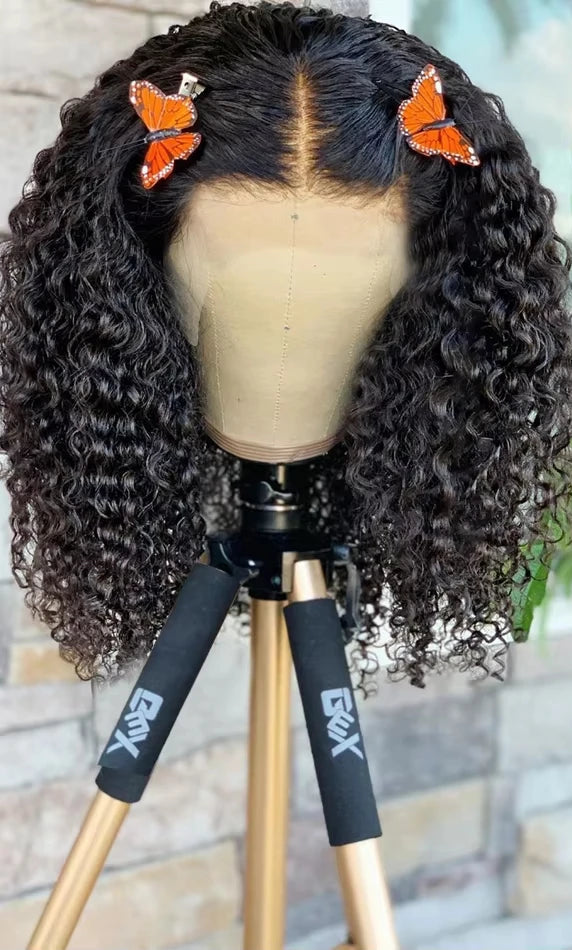 Short Deep Wave Peruvian Lace Front Wig – 4-16 Inches, Transparent Swiss Lace, Remy Human Hair