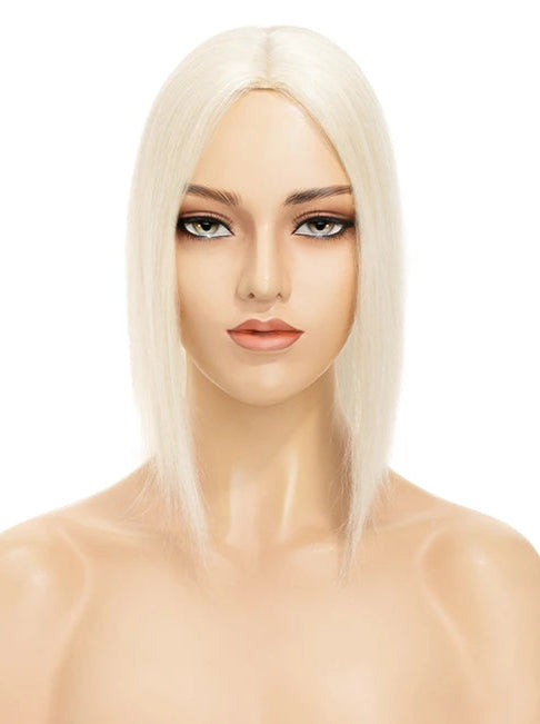 Silk Base Human Hair Toppers for Women – 100% Real Hair, Straight, Natural Volume