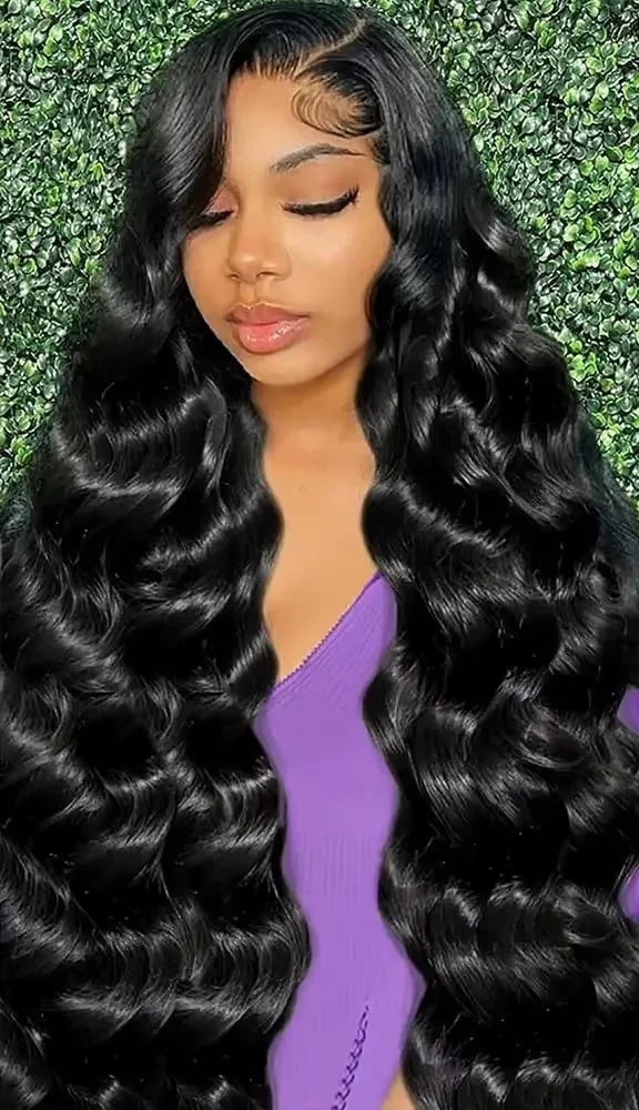 26+ Inch Body Wave Transparent Lace Front Wig – 100% Human Hair, Hand-Tied