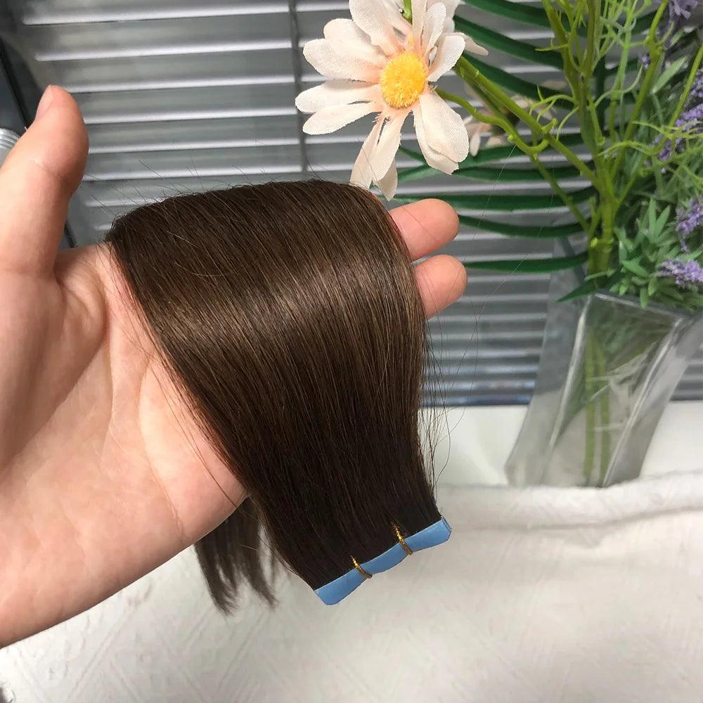 Premium Straight Waterproof Tape-In Hair Extensions – 100% Human Hair for Volume & Length