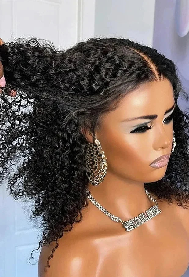 Short Deep Wave Lace Front Wig – Hair, Natural Look, Transparent Lace