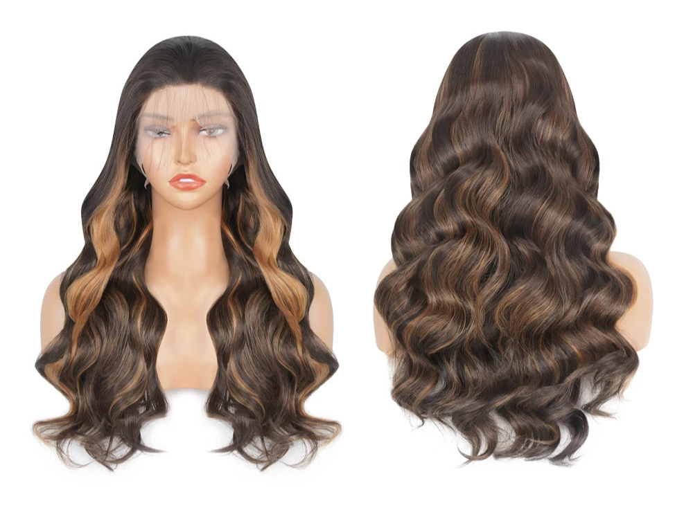 Long Wavy Lace Front Synthetic Wig – Natural Look Heat-Resistant Daily Wear Wig