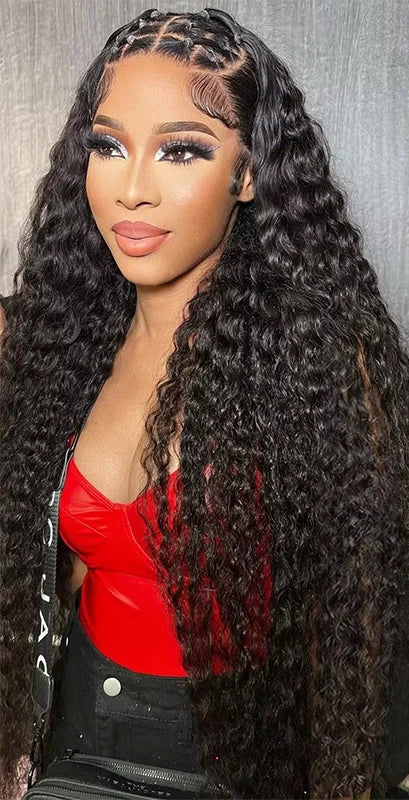 Deep Wave 360 Lace Front Wig – 26+ Inches, Transparent Swiss Lace, HD Frontal Wig with Elastic Band