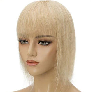 100% Human Hair Topper with Bangs – Straight Style, Natural Hairline, Tangle-Free