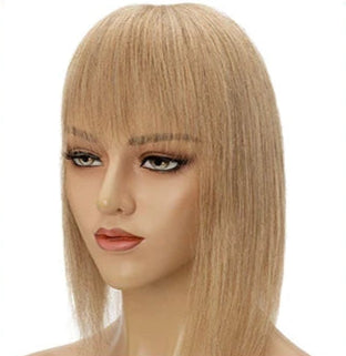 100% Human Hair Topper with Bangs – Straight Style, Natural Hairline, Tangle-Free