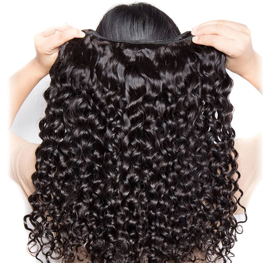 Water Wave Human Hair Weaving – Premium Quality, Natural Texture, Can Be Permed, Machine Double Weft