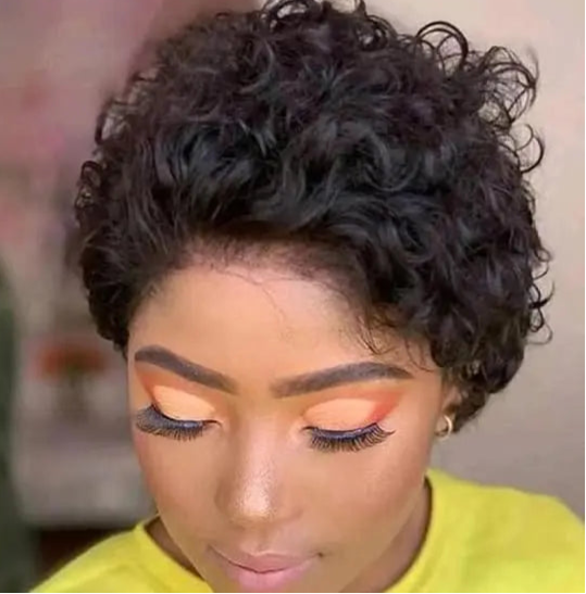 Short Curly Lace Front Wig – 13x4 Pixie Cut Human Hair Wig with Natural Hairline