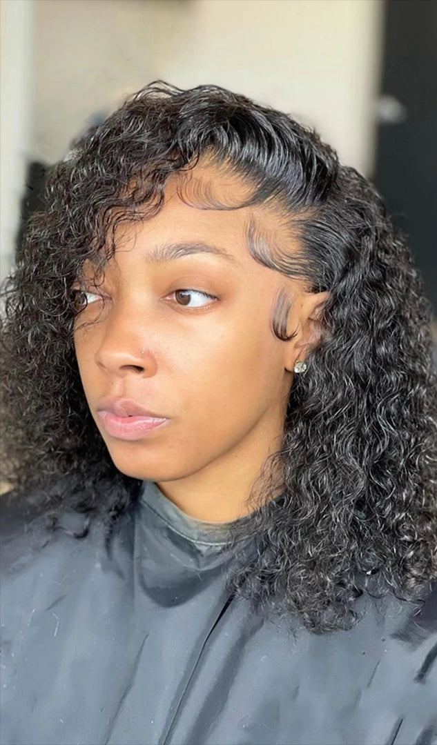 Short Curly Bob Wig – 100% Hair, Lace Front 13x4, 4x4, 5x5 Closure