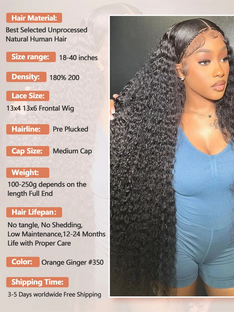 Deep Wave Human Hair Wig – 26+ Inch Transparent Lace Wig for a Natural Look