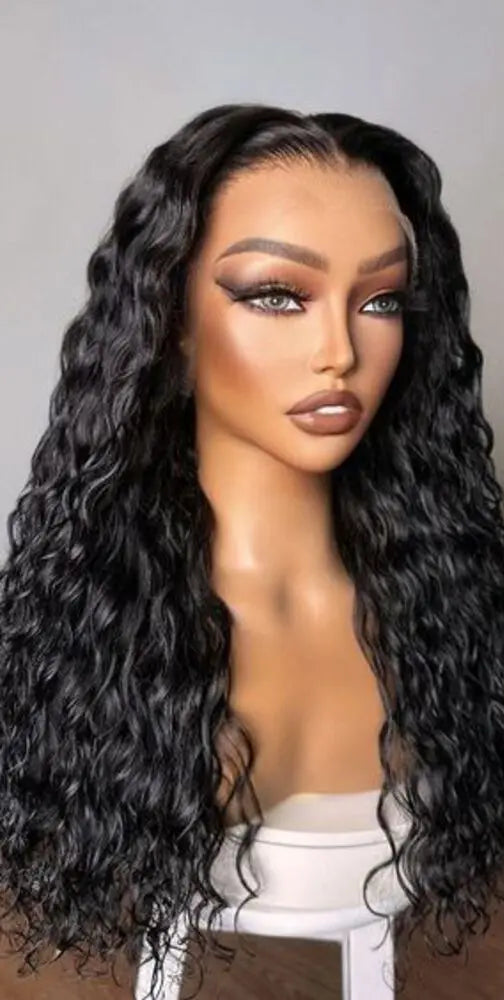 Long Deep Wave Lace Front & Lace Closure Wig – 100% Hair (26+ Inch)