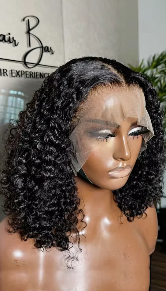 Short Deep Wave Lace Front Wig – Hair, Pre-Plucked, 4x4, 5x5, 13x4 & 13x6 Options