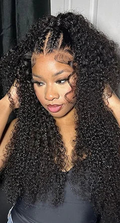 Deep Wave Lace Front Wig – 18-24 Inch, Swiss Lace, 200% Density, Natural Off-Black