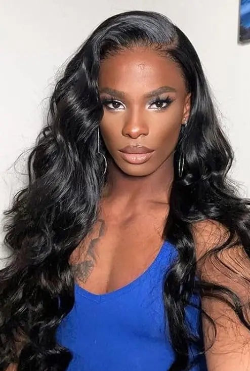 26-Inch Body Wave Lace Front Wig – Transparent Swiss Lace Human Hair Wig