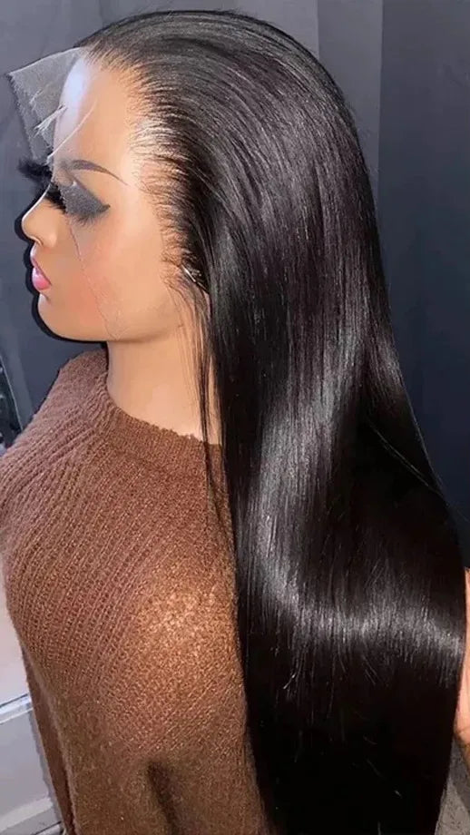 360 Full Lace Bone Straight Wig – Long 26+ Inches Human Hair, Pre-Plucked Hairline