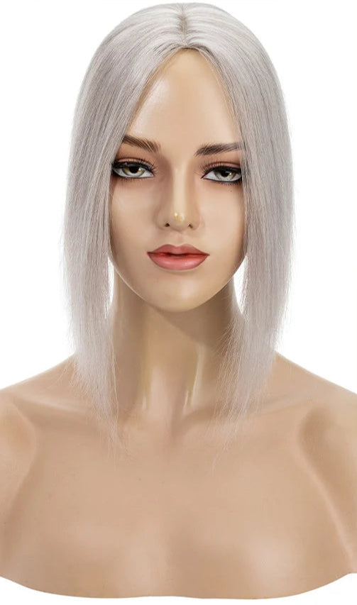 100% Real Human Hair Topper – Straight Silk Base, Natural Hairline, Tangle-Free