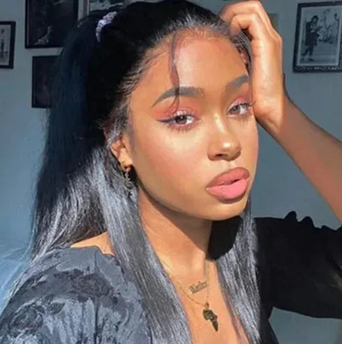 360 Full Lace Bone Straight Wig – Long 26+ Inches Human Hair, Pre-Plucked Hairline