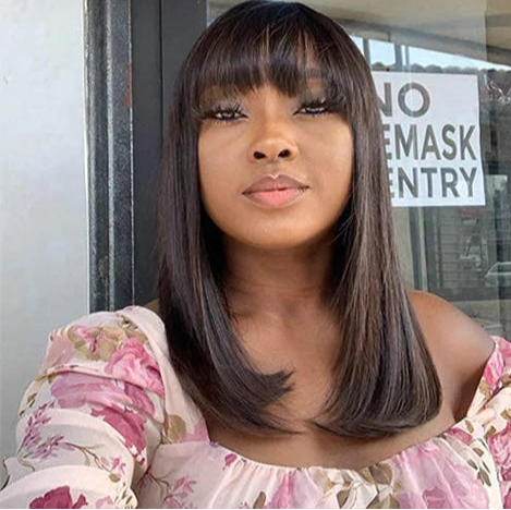 Short Straight Wig - 4-16 Inches, All-Color Dyeable, Comfortable Average Cap Size"