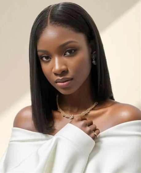 Straight Bob Wig 100% Human Hair – 13x4 Transparent Lace Frontal, 200% Density, Natural Color, Long-Lasting Wear