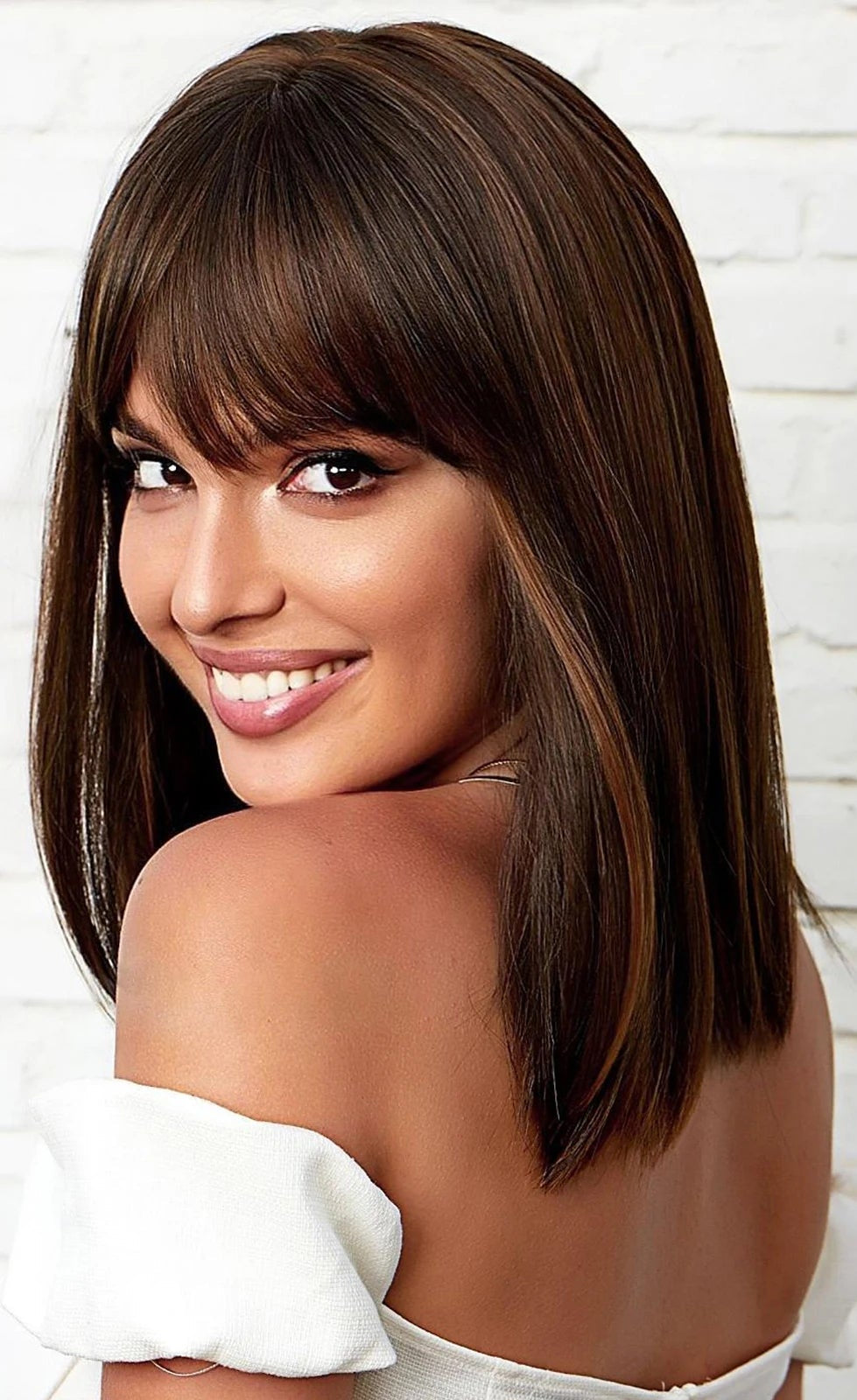 Clip-In Human Hair Blunt Bangs – 100% Natural Hair, Easy Attachment, and Heat-Friendly