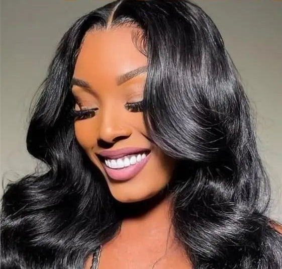 Long Body Wave HD Lace Front Wig – 26"+, Transparent Lace, 100% Human Hair, Permable, #27 Color Option