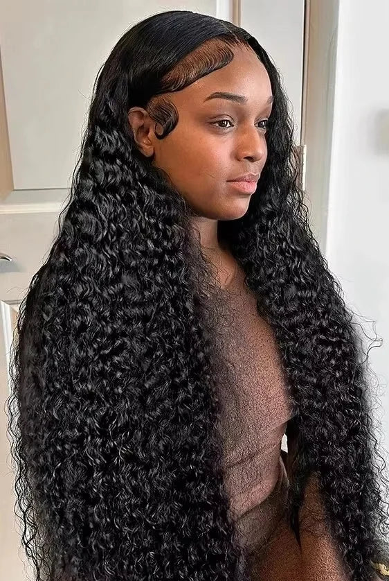 26+ Inch Jerry Curl Lace Front Wig – Transparent Swiss Lace, 100% Hair