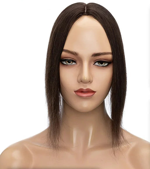 100% Real Human Hair Topper with Silk Base | Tangle-Free, Natural Hairline, Multiple Lengths & Colors