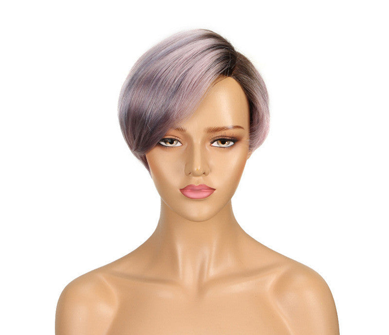 Short Real Hair Lace Wig – Hand-Woven Design for Women