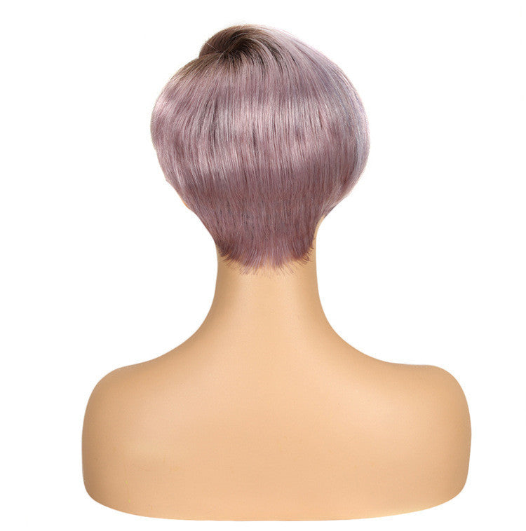 Short Real Hair Lace Wig – Hand-Woven Design for Women