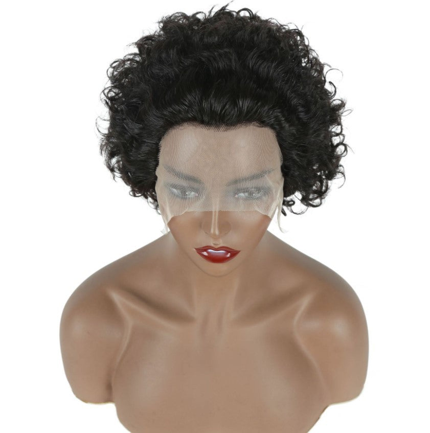 Short Real Hair Wig - Customizable Bangs, Dyeable, and Stylish Colors