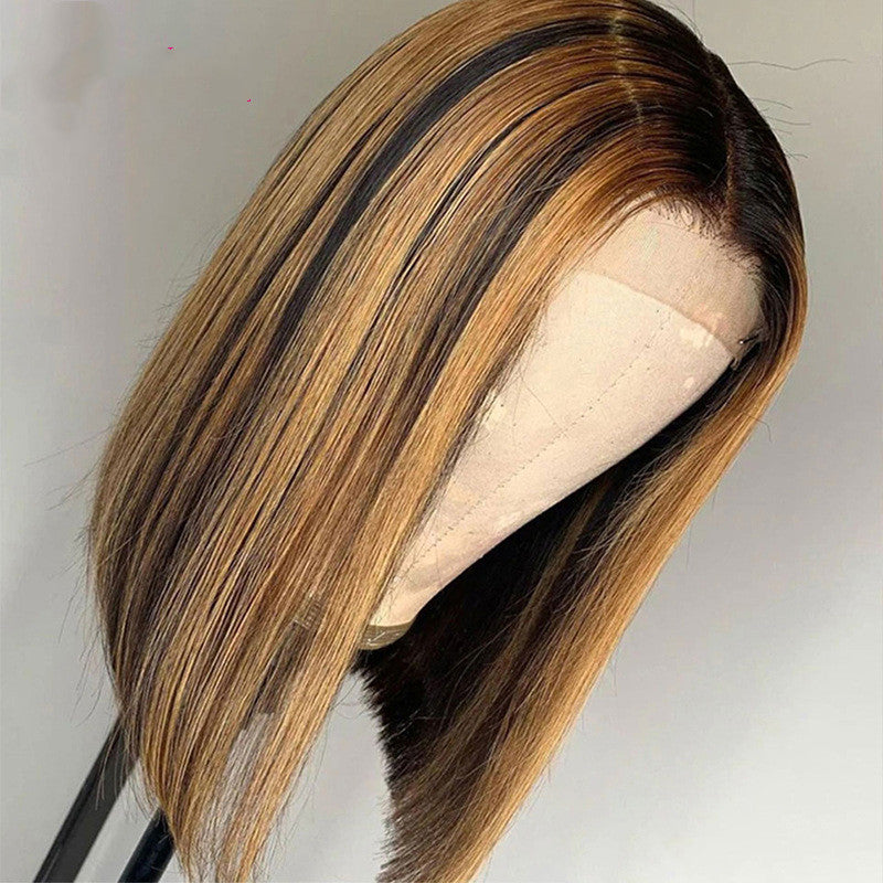Shun Fat Highlight Straight Wig – Versatile Medium Long Real Hair