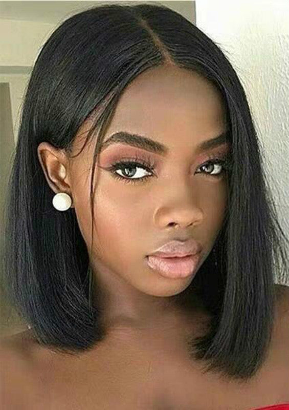 Sleek Human Hair Bob Wig | Customizable Short Style for Women