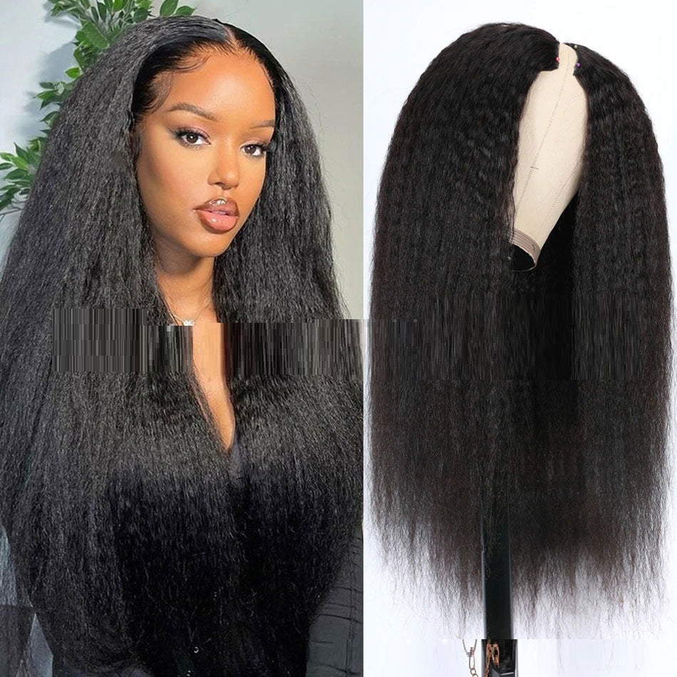 Sleek Yaki Straight Pure Human Wig – Lace-Free Design for a Seamless Look
