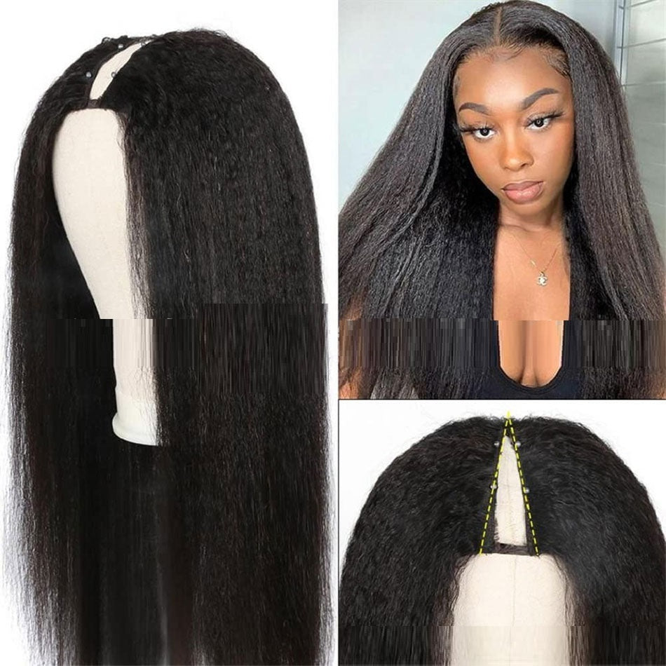 Sleek Yaki Straight Pure Human Wig – Lace-Free Design for a Seamless Look