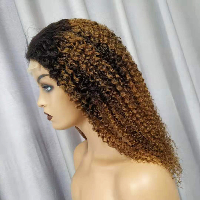 Star Fashion Kinky Curly Lace Wig – Long Real Hair for Ladies