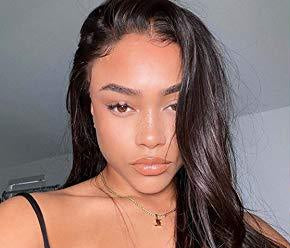 Straight Front Lace Wig – 100% Human Hair, Natural Black