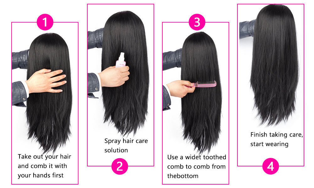 Straight Hair Scarf Wig with 150% Density | 100% 10A Human Hair, Natural Black