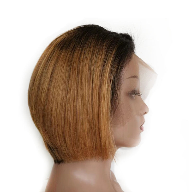 Stylish Short Human Hair Lace Wig | Customizable & Comfortable