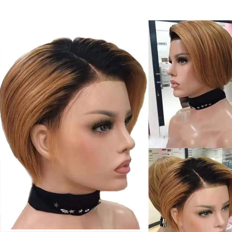 Stylish Short Human Hair Lace Wig | Customizable & Comfortable