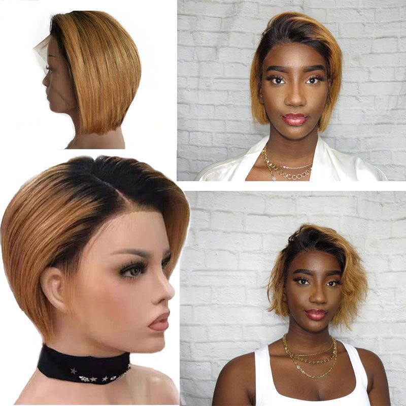Stylish Short Human Hair Lace Wig | Customizable & Comfortable