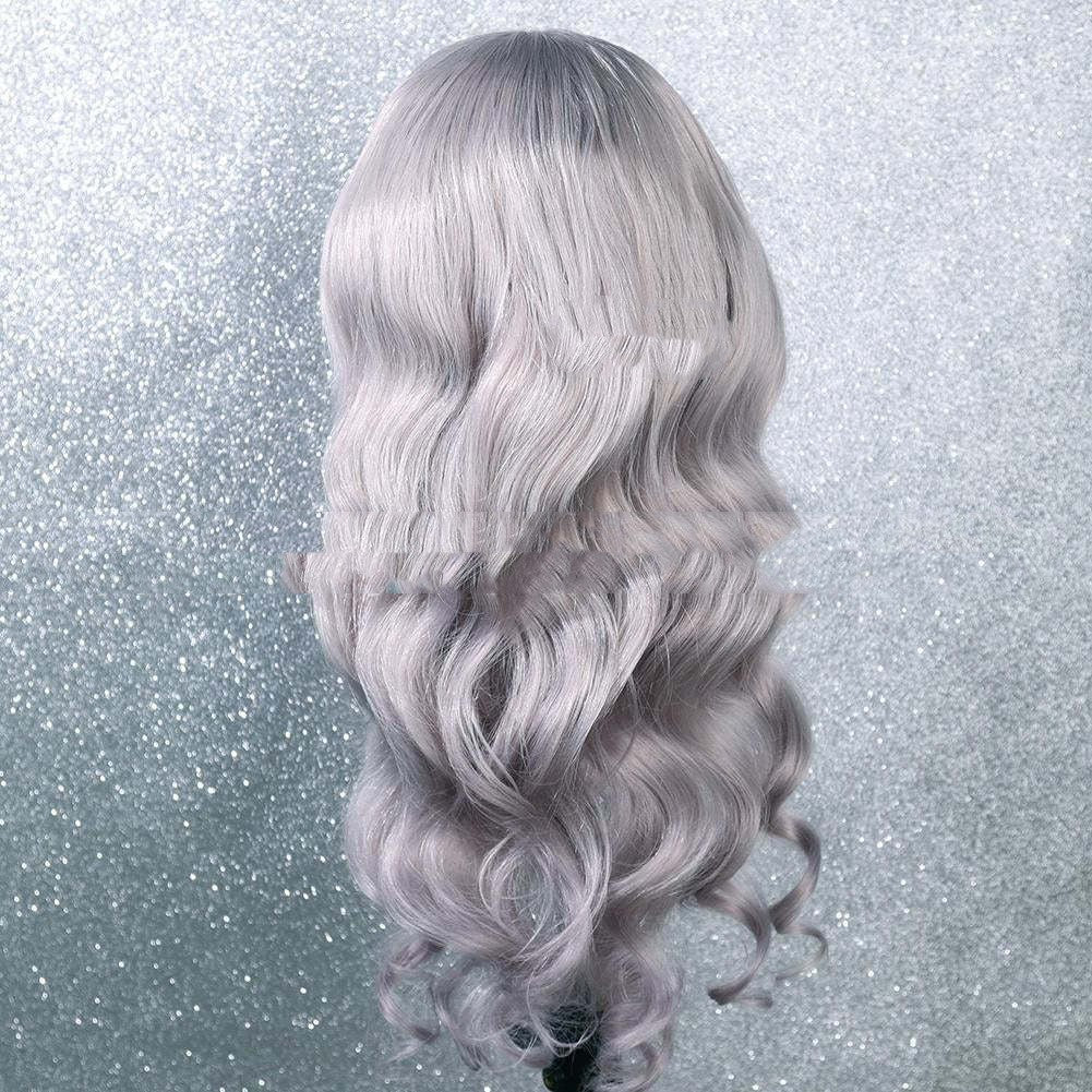 Wave Long Curly Synthetic Fiber Front Lace Wig – Han Si Material, Multiple Lengths