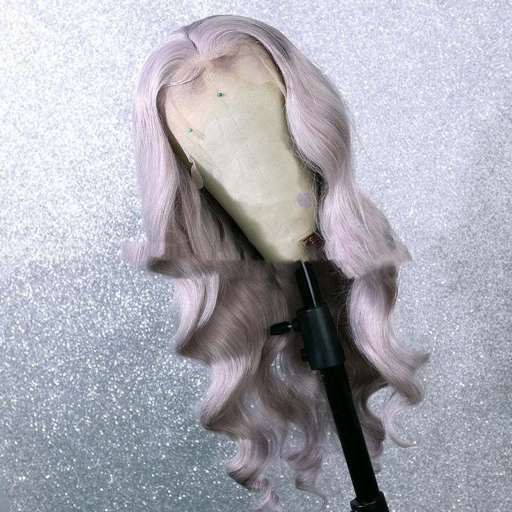 Wave Long Curly Synthetic Fiber Front Lace Wig – Han Si Material, Multiple Lengths